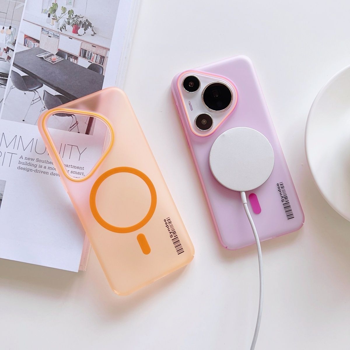 Huawei Pura 70 - غطاء حماية مغناطيسي شفاف مطفي لهواتف