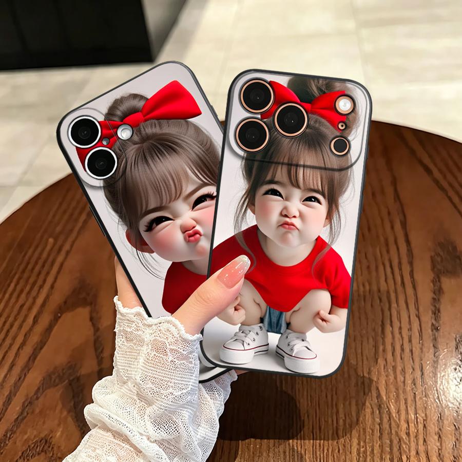 Apple Iphone 15 - جراب هاتف فوندا بتصميم فتاة كرتونية