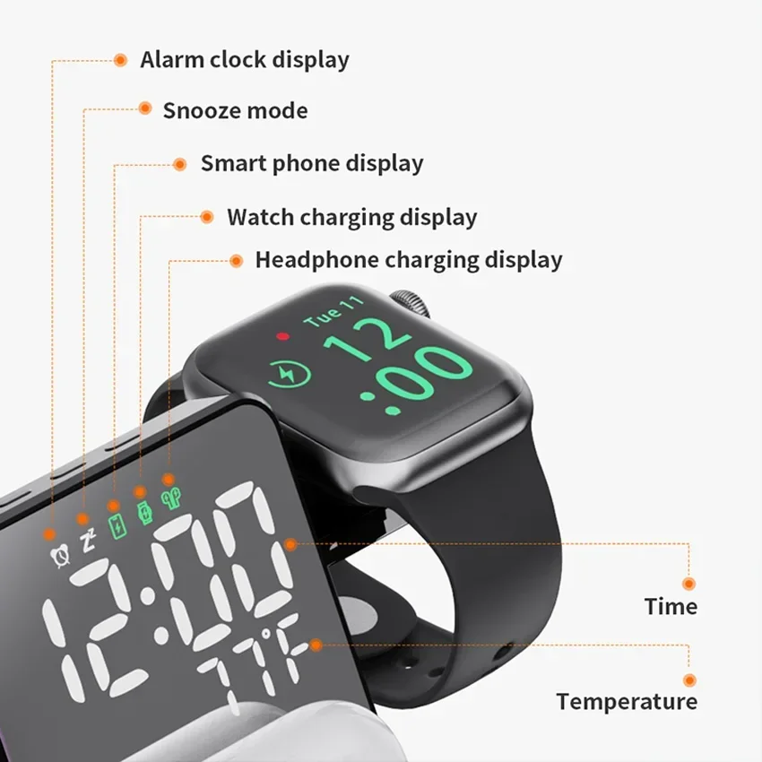 شاحن لاسلكي ساعة منبه حامل سري - مراجعة Smartwatch Ac وسعره