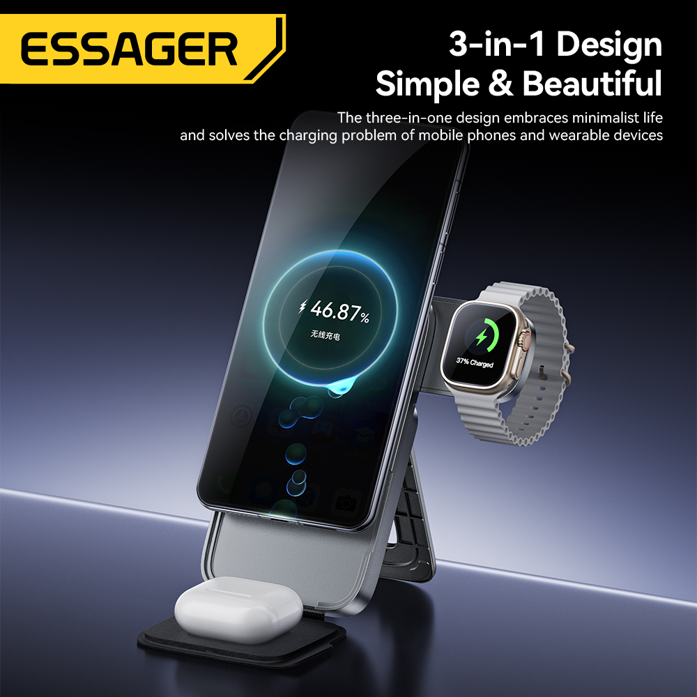 Essager 3 في 1 حامل شاحن لاسلك - مراجعة Smartwatch Ac وسعره