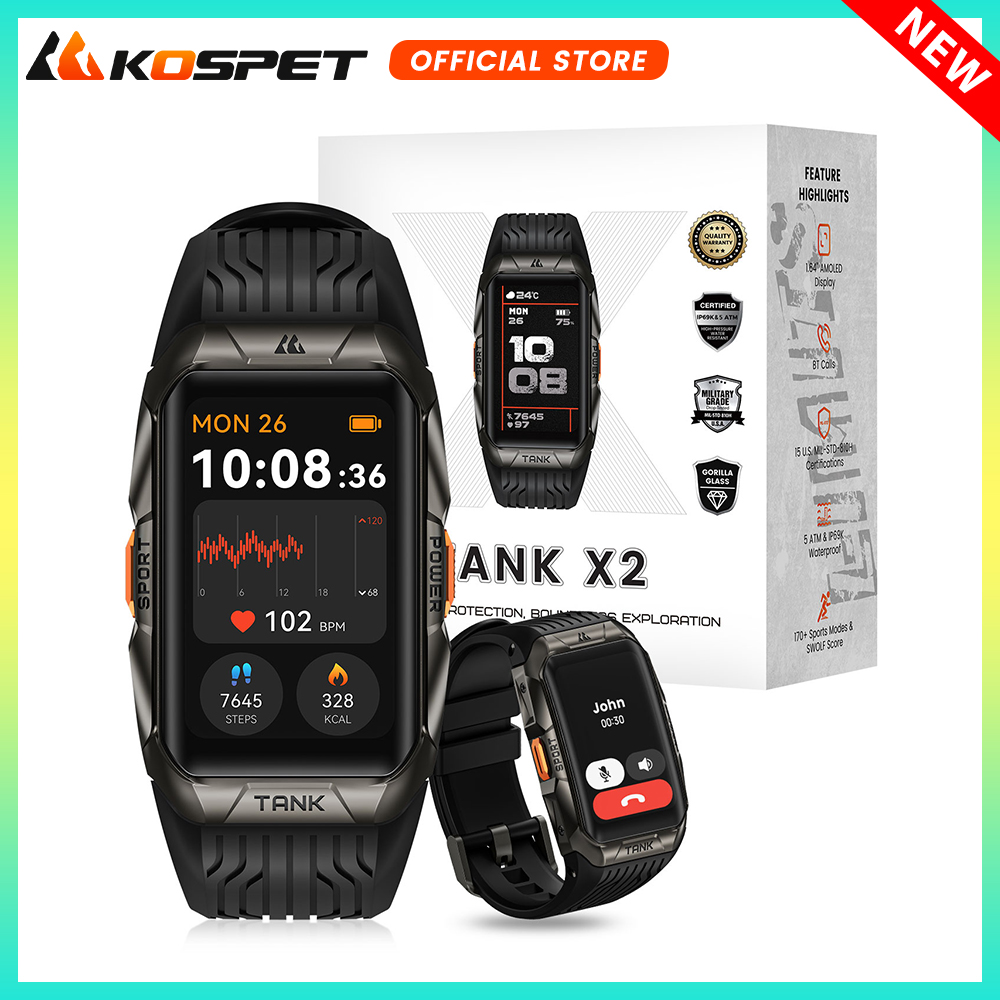 KOSPET TANK X2 ساعة ذكية للرجا - مراجعة Smartwatch X2 وسعره